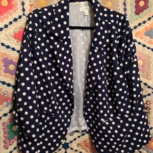 Navy and White Polka Dot blazer
